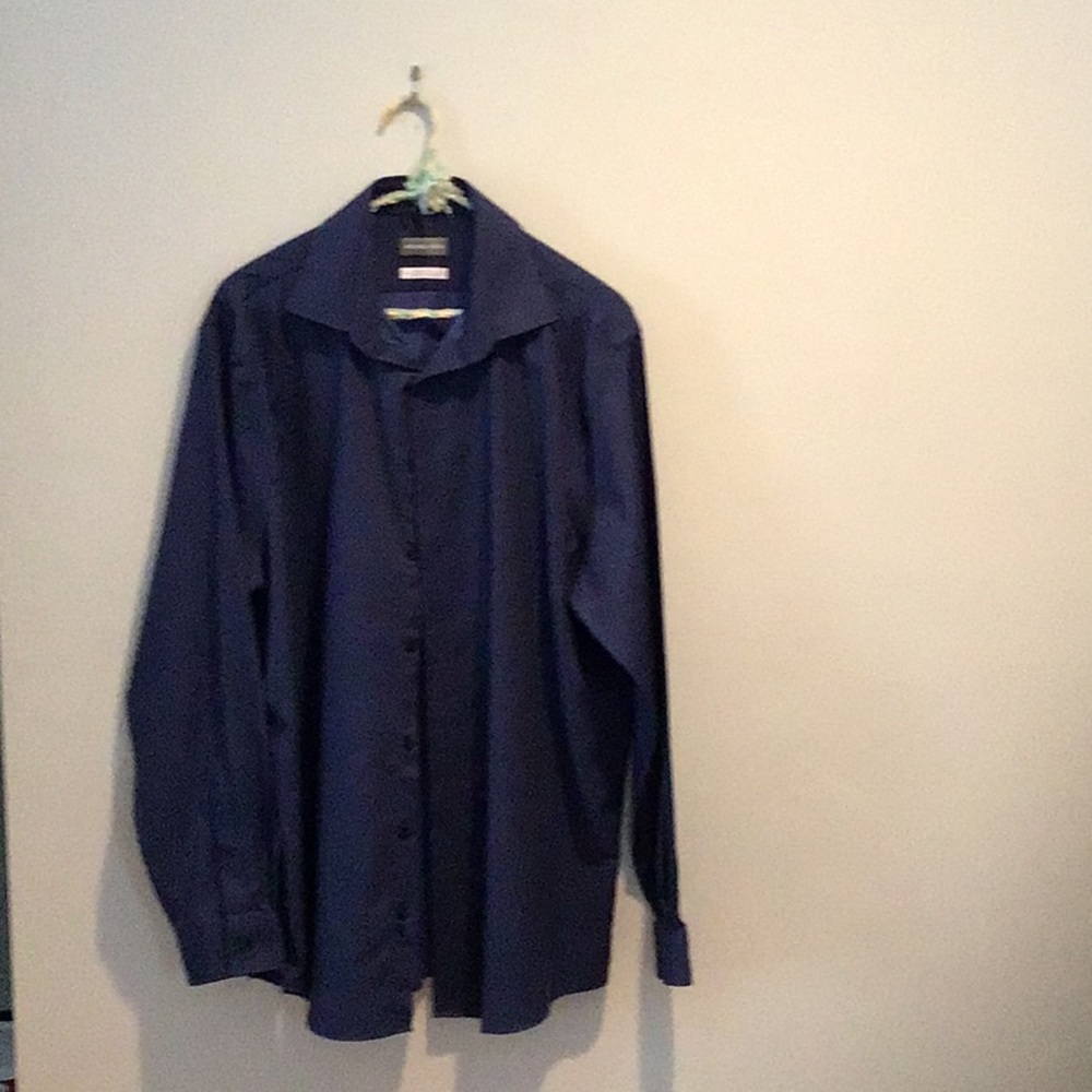 Michael Kors Men’s Long Sleeve Blue Shirt Regular Fit Neck 17 Sleeve 34/35